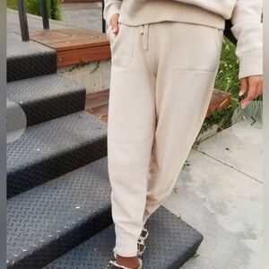 Le Bon Shoppe Nanette Sweater Pants Medium Irish Cream Knit Lounge Slow Fashion
